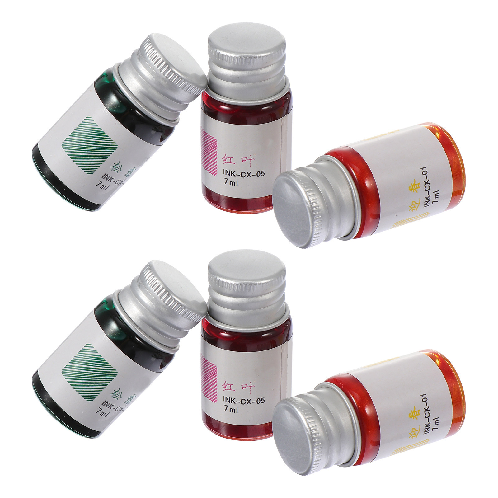 Glass Dip Pen Calligraphy Ink Set - 6-teiliges Vintage-Farbtinten-Set für Glas-Dip-Pen, Kristall-Signatur, Kunstzeichnung,