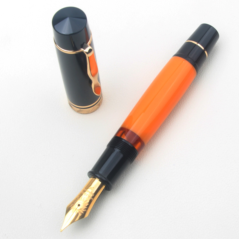 Fountain Pen Piston Filler Large Ink - MAJOHN P139 Vintage Füllfederhalter aus Vollmessing