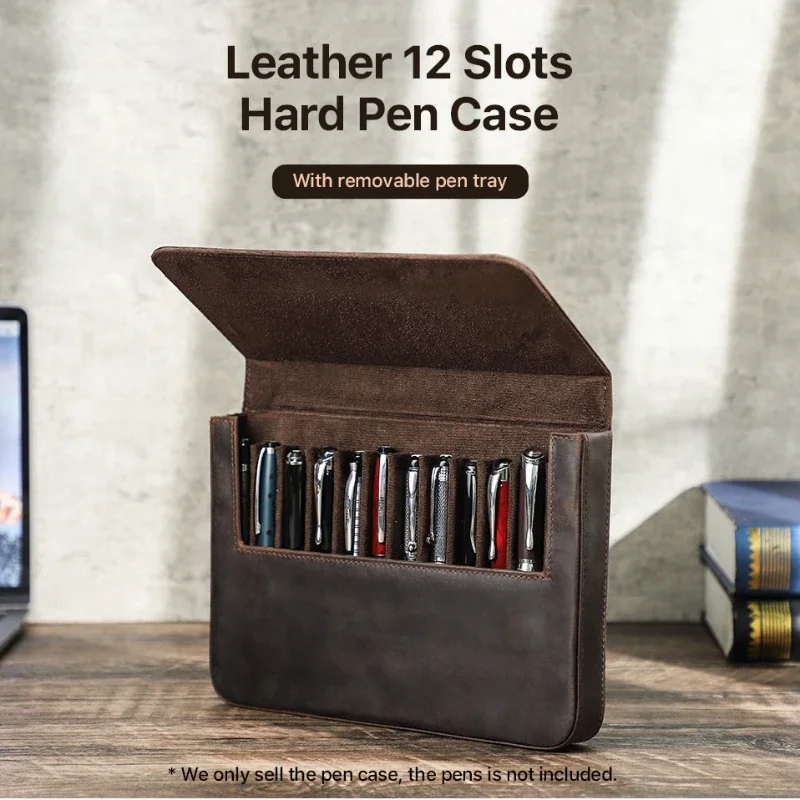 Leather Fountain Pen Case 3 Slots Pouch - Luxus Echtes Leder 2/3/6/12 Slots Brunnen