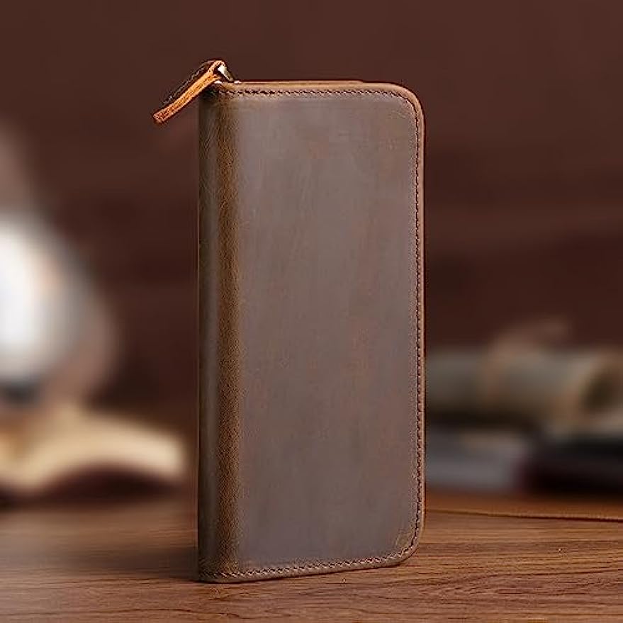 Leather Fountain Pen Case 3 Slots Pouch - Asvine Vintage Leder Füll federhalter Fall