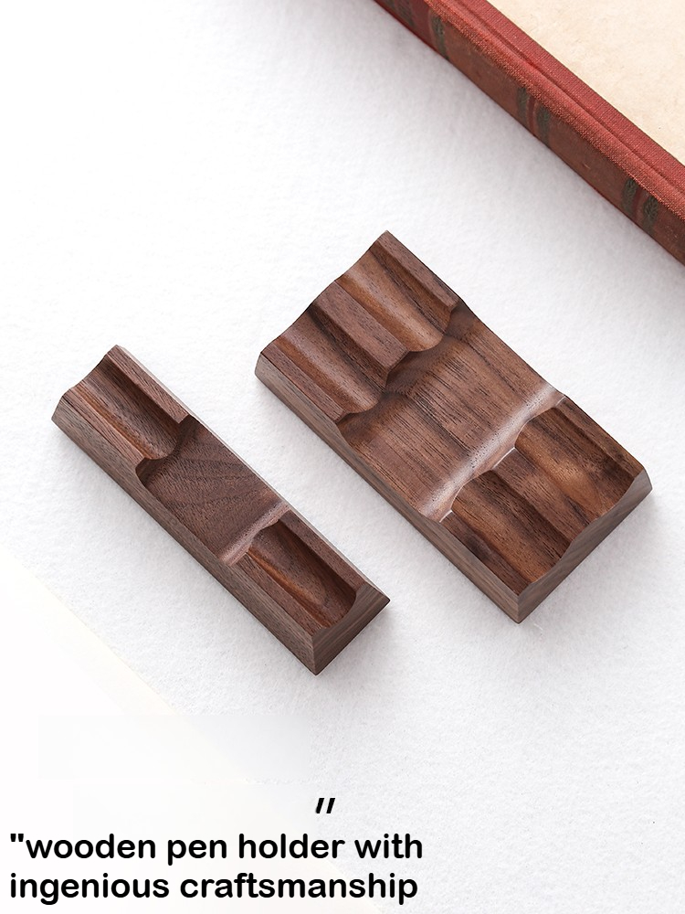 Wooden Fountain Pen Desk Stand Holder - Stifthalter aus Walnussholz, Ständer für Dip-Stift,