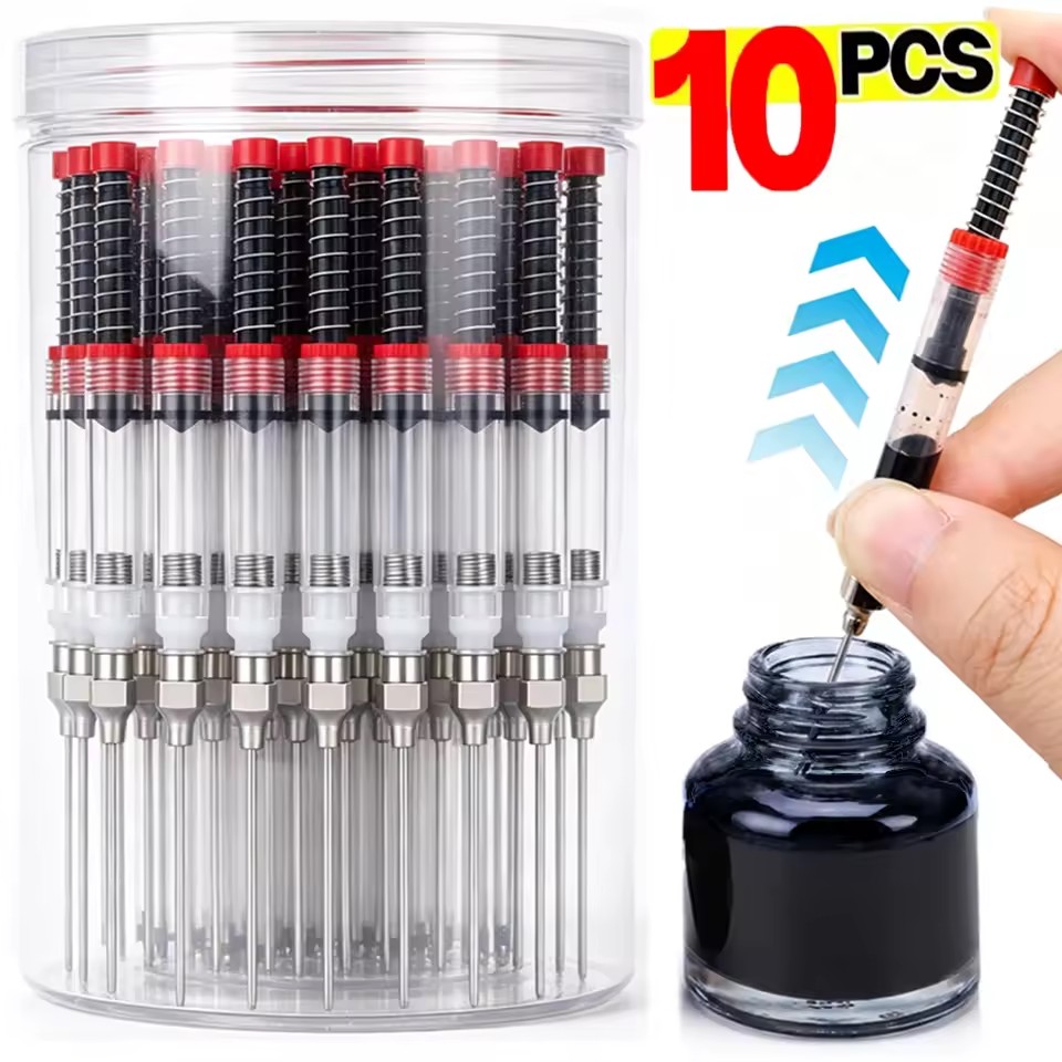 Fountain Pen Converter Ink Suction - 10-1PCS Füllpatrone für Füllfederhalter, Tintenspritze, Absorber,