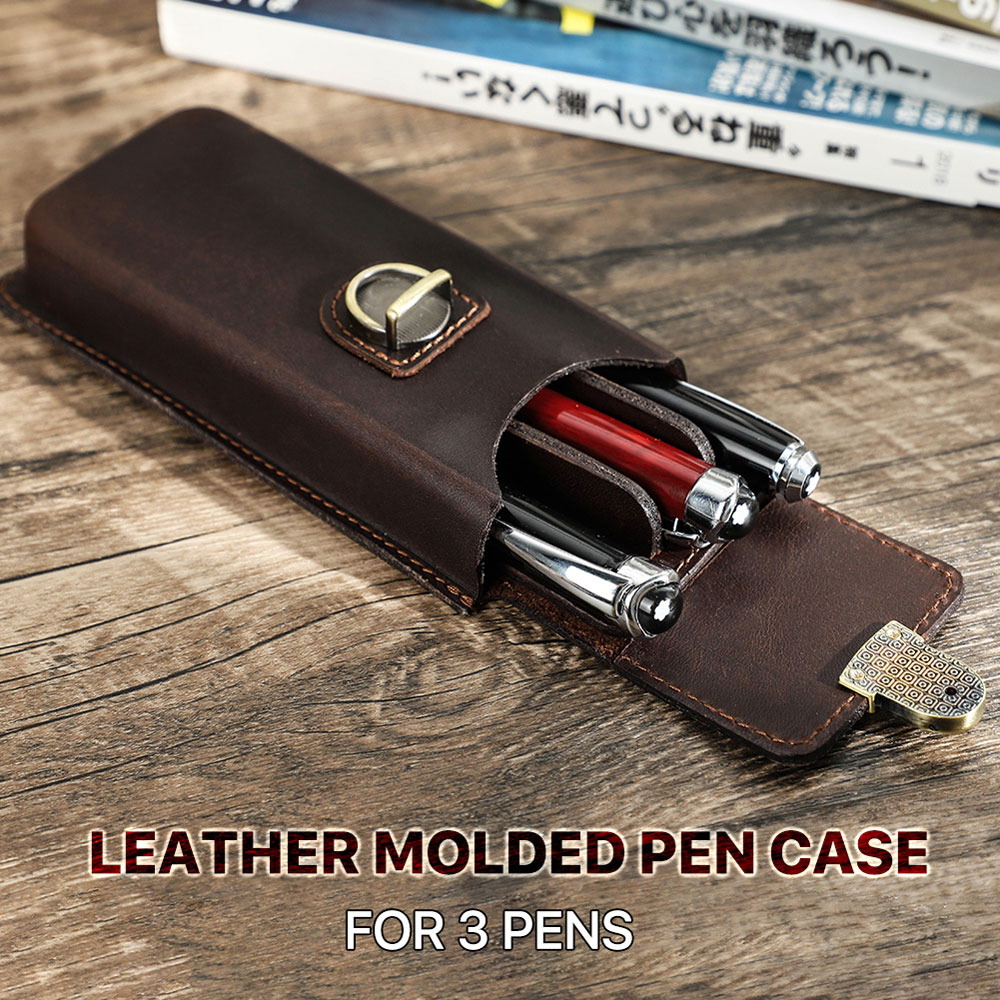 Handgefertigtes Echtleder-Fede – Leather Fountain Pen Case 3 Slots Pouch Bewertung und Preis