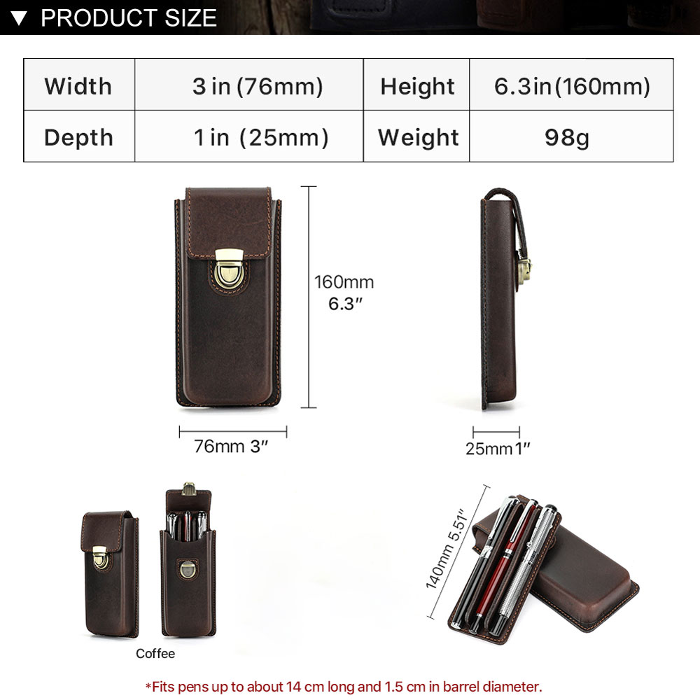 Handgefertigtes Echtleder-Fede – Leather Fountain Pen Case 3 Slots Pouch Bewertung und Preis