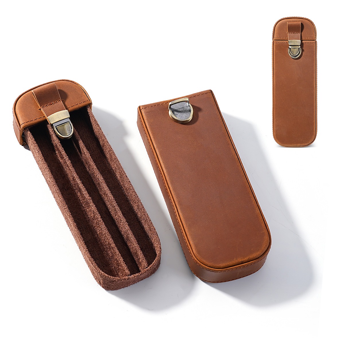 Handgefertigtes Leder-Etui für – Leather Fountain Pen Case 3 Slots Pouch Bewertung und Preis