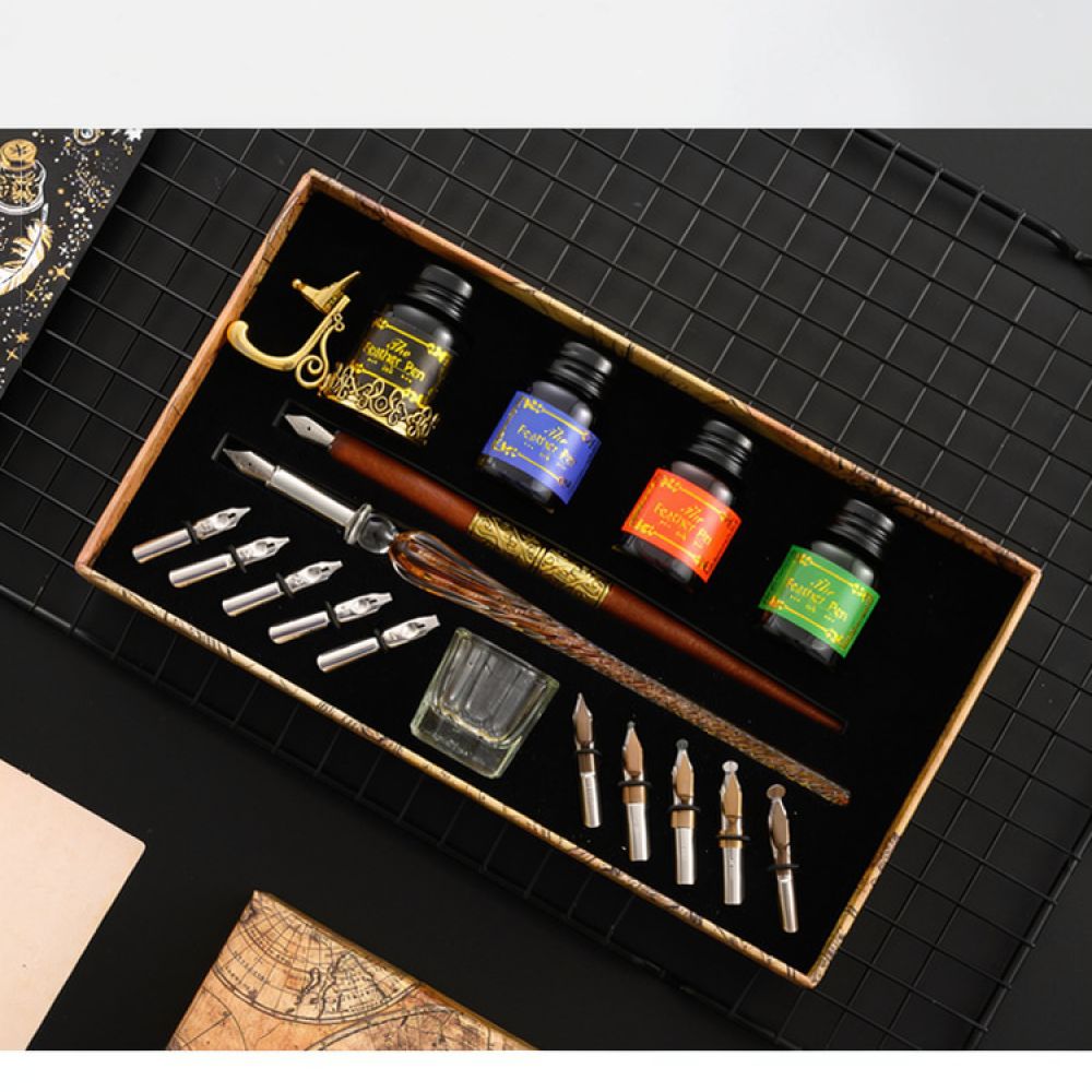 Modernes Glas-Füllfederhalter- – Glass Dip Pen Calligraphy Ink Set Bewertung und Preis