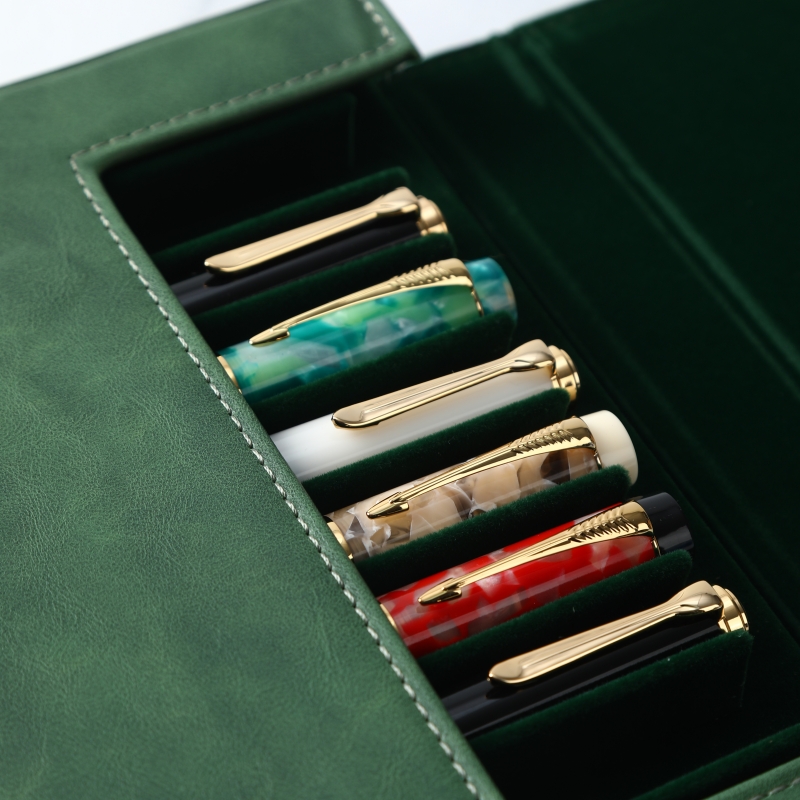 Luxus PU Leder 10/6/3 Slots Fü – Leather Fountain Pen Case 3 Slots Pouch Bewertung und Preis