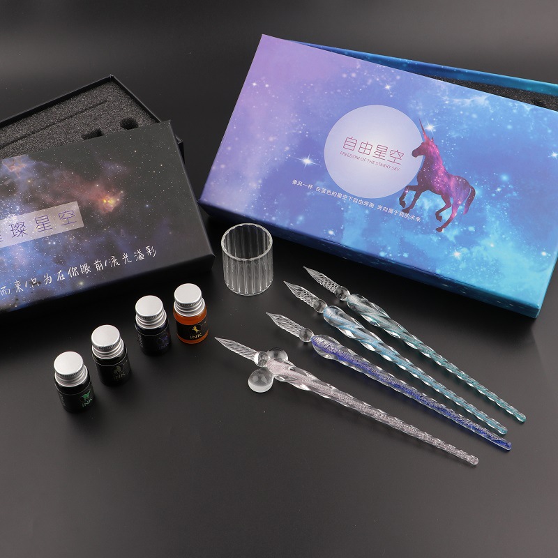 Handgefertigtes Dip-Pen- und T – Glass Dip Pen Calligraphy Ink Set Bewertung und Preis