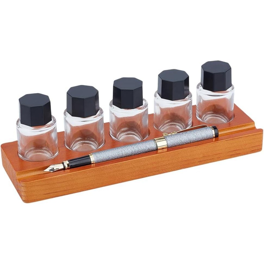 5-Loch-Kalligrafie-Tintenhalte – Wooden Fountain Pen Desk Stand Holder Bewertung und Preis