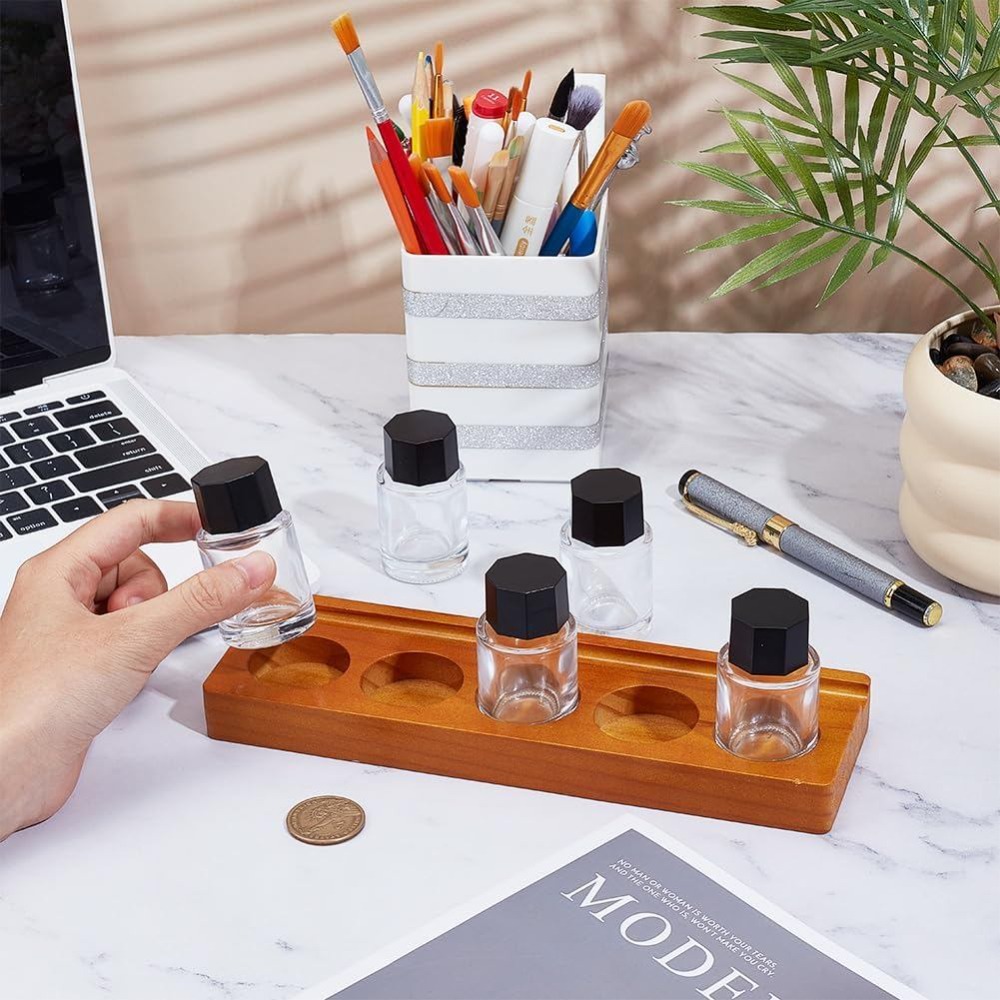 5-Loch-Kalligrafie-Tintenhalte – Wooden Fountain Pen Desk Stand Holder Bewertung und Preis