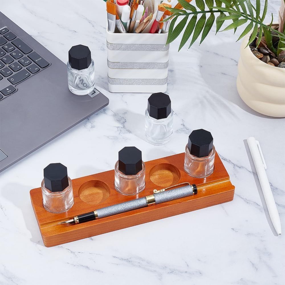 5-Loch-Kalligrafie-Tintenhalte – Wooden Fountain Pen Desk Stand Holder Bewertung und Preis