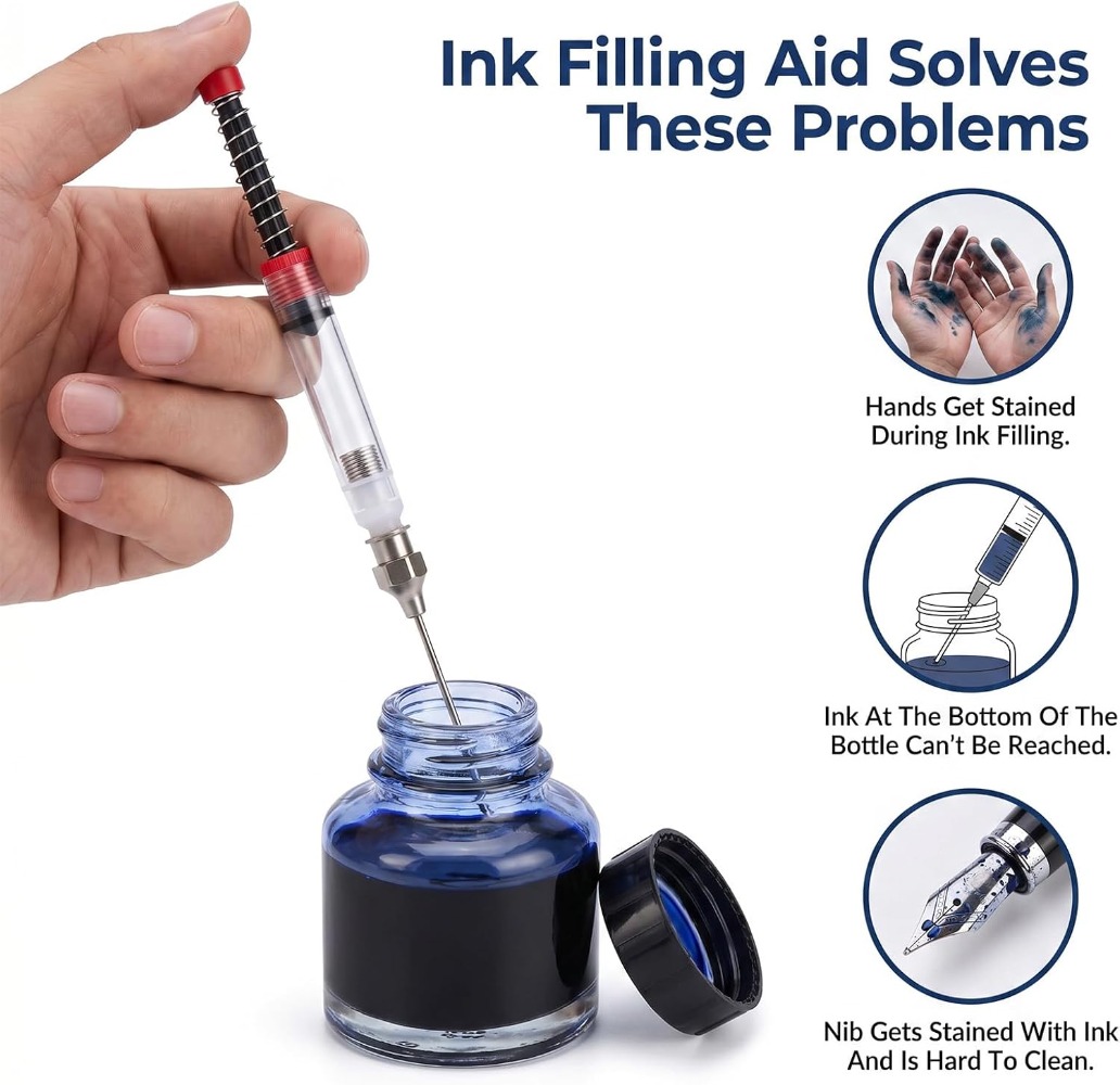 1-10 Stück Füllfederhalter-Tin – Fountain Pen Converter Ink Suction Bewertung und Preis