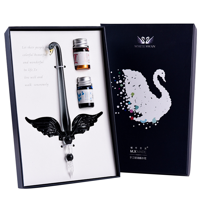 Kreatives Schwanen-Handgeferti – Glass Dip Pen Calligraphy Ink Set Bewertung und Preis