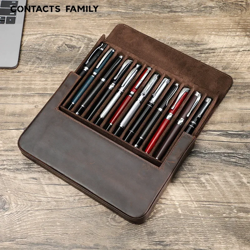 Luxus Echtes Leder 2/3/6/12 Sl – Leather Fountain Pen Case 3 Slots Pouch Bewertung und Preis