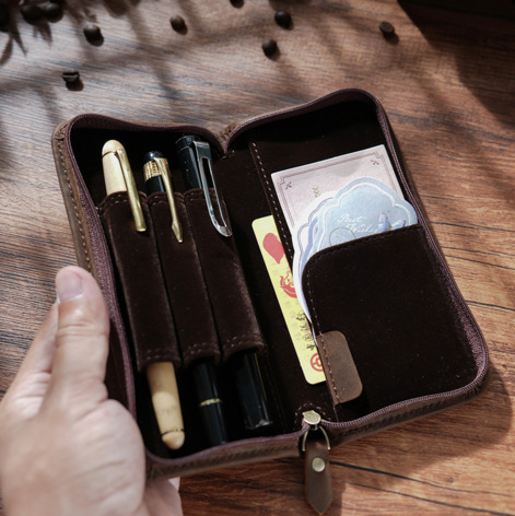 Crazy Horse Echtleder Stiftetu – Leather Fountain Pen Case 3 Slots Pouch Bewertung und Preis