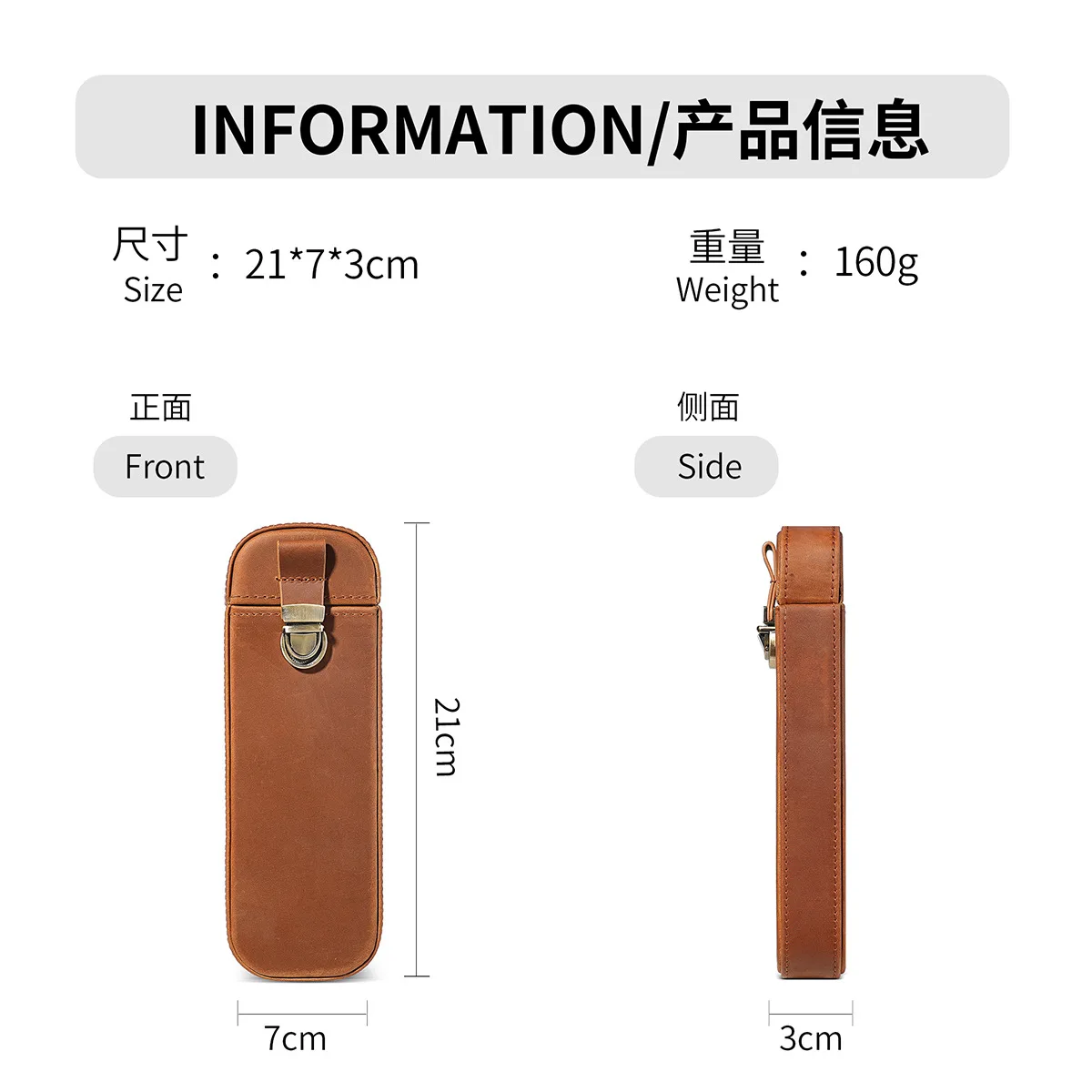 Stiftetui aus Vollnarbenleder  – Leather Fountain Pen Case 3 Slots Pouch Bewertung und Preis