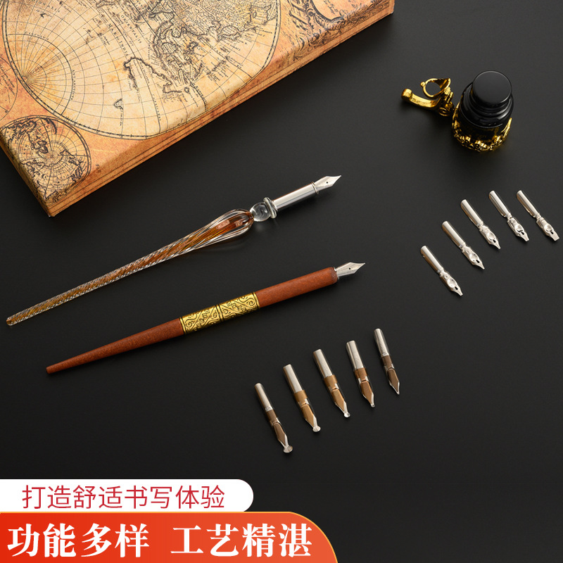 Glas-Füllfederhalter-Set mit g – Glass Dip Pen Calligraphy Ink Set Bewertung und Preis